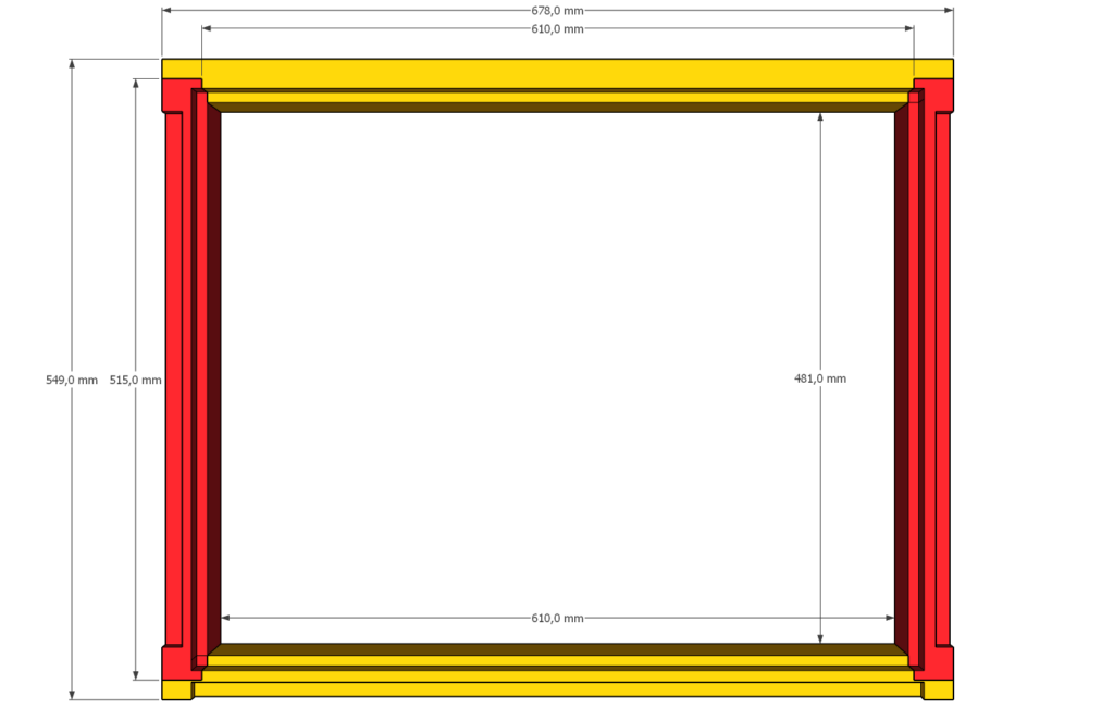 Unterschrank DeWALT DWE 7492 Technische Zeichnung Rahmenteile