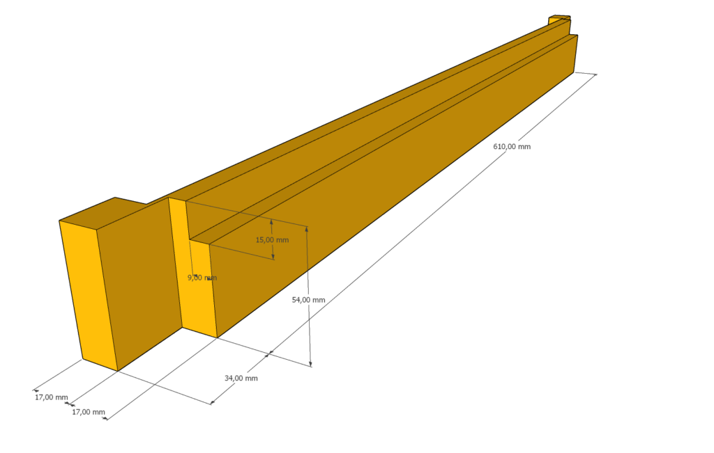 Unterschrank DeWALT DWE 7492 Technische Zeichnung Rahmenteile