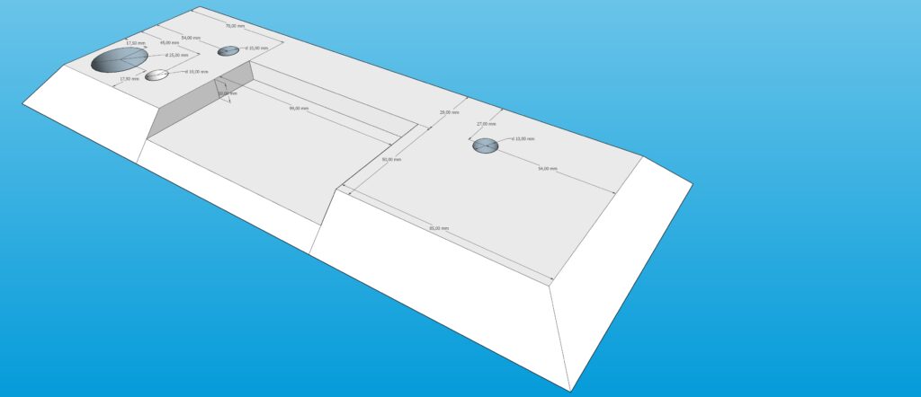 Gehäuse für Musikplayer Technische Zeichnung Deckel