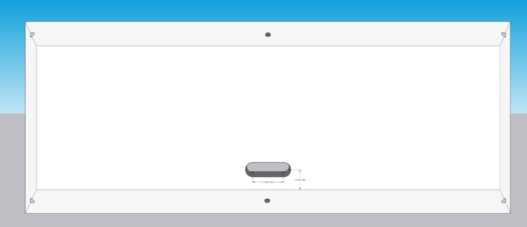 Gehäuse für Musikplayer Technische Zeichnung Rückseite