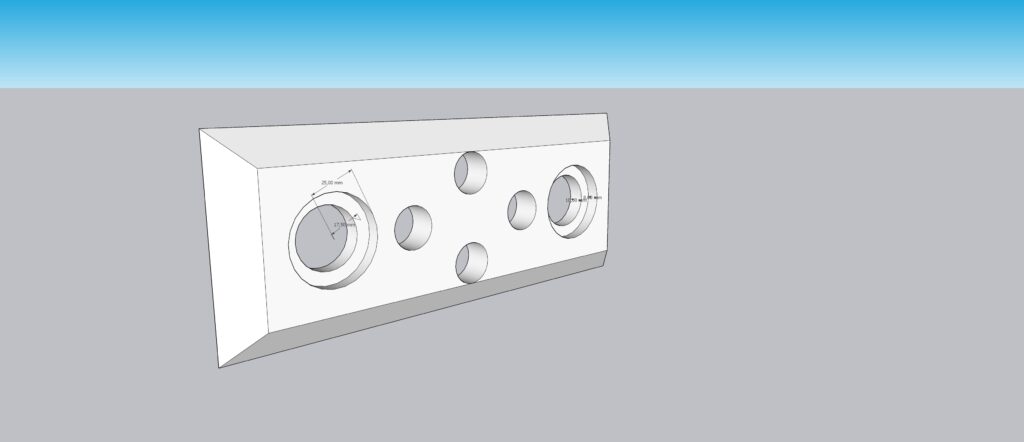 Gehäuse für Musikplayer Technische Zeichnung Vorderseite